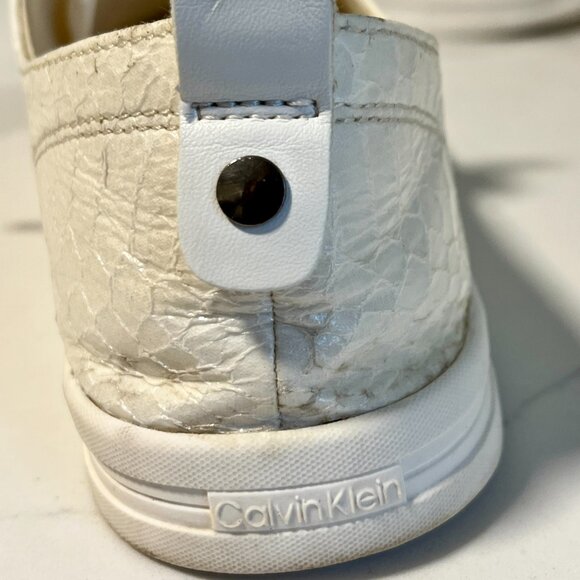 Calvin Klein White Snakeskin Michaela 2 Sneakers – Size 9 - Picture 9 of 15